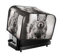 Toaster Covers 4 Slice Light Gray Squirrel Bread Machine Cover Quilted Washable Appliance Cover Bread Maker Protective For Kitchen Small Appliance