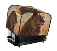 Toaster Covers 4 Slice,Prairie Lion Bread Toaster Oven Cover Dustproof Washable Kitchen Small Appliance Covers Bakeware Protector For Dining Room Home Table Decor Gifts