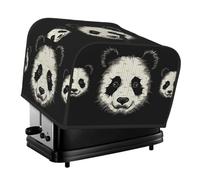 Toaster Covers 4 Slice Three Lines Panda Head Bread Machine Cover Quilted Washable Appliance Cover Bread Maker Protective For Kitchen Small Appliance