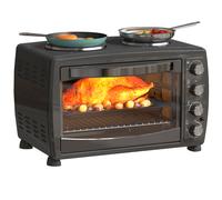 Toaster Oven Black 36L Stainless Steel Compact 54x38.5x35.5cm 2600W Grill &Bake