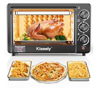 Toaster Oven Countertop, 22L Stainless Oven with Adjustable Temperatures and Timer, Multifunction Toaster for Bake, Roast, Broil, Toast, Includes Baking Pan, Rack (LM1)