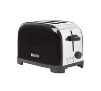 Iver Black Toaster 2 Slice - Compact Design with 6 Browning Settings & Anti-Jam Function - 2 Slice Toaster Wide Slot - Easy to Clean with Removable