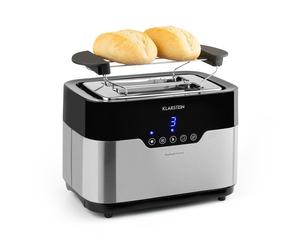 Toasters 2 Slice Wide Slot Oven Baking Rack Reheat Defrost LED Touch Steel 920W