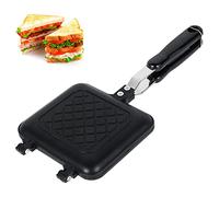Toastie Maker Double Side Bread Frying Pan Non Stick Stovetop Sandwich Maker Toast Machine with Heat-Resistant Handles Multiple Purposes Sandwich Press Camping Toaster for Gas Stove