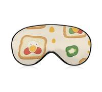 Toasts with Egg Breakfast Fashion Eye Mask Printed Sleep Masks Soft Unisex Blackout Covering with Adjustable Strap
