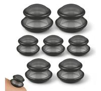 TOATELU Silicone Cupping Glasses, Pack of 7 Silicone Cupping, Anti Cellulite Cup, Flexible Cupping Glass, 3 Different Sizes, Linder Pain and Joints for Whole Body - Black