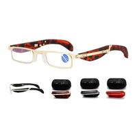 ToatlHeal Foldable Anti-Blue Light Reading Glasses with Case, Lightweight Smart Gadgets Folding Reading Glasses with Blue Light Filter for Women Men Readers (Gold,+3.0)