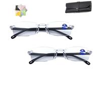ToatlHeal Opticx Self Adjusting Glasses for Women Men, Auto Focus Intelligent Zoom Anti-Blue Light Presbyopia Reading Eye Glasses (2pc)