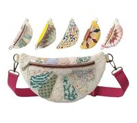 ToatlHeal Vintage-Inspired Patchwork Quilted Sling Bag, Women's Patchwork Bag with Adjustable Strap, Bohemian Fabric Shoulder Satchel (A)
