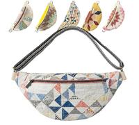 ToatlHeal Vintage-Inspired Patchwork Quilted Sling Bag, Women's Patchwork Bag with Adjustable Strap, Bohemian Fabric Shoulder Satchel (C)