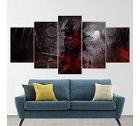 Toaueng Posters & Prints 5 Pieces Canvas Game Bloodborne Hunter 150×80Cm With Frame 5 Canvas Art Wall Art Five Parts Panel Painting Mural Hd Poster Modern Modular Picture