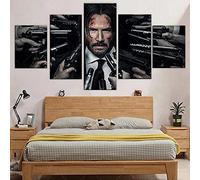 Toaueng Posters & Prints 5 Pieces Canvas John Wick Movie 150×80Cm With Frame 5 Canvas Art Wall Art Five Parts Panel Painting Mural Hd Poster Modern Modular Picture