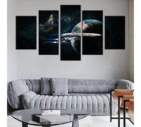 Toaueng Posters & Prints 5 Pieces Canvas Normandy Sr-2 Game Mass Effect 2 150×80Cm 5 Canvas Art Wall Art Five Parts Panel Painting Mural Hd Poster Modern Modular Picture