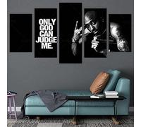 Toaueng Posters & Prints 5 Pieces Canvas Tupac Amaru Shakur 150×80Cm 5 Canvas Art Wall Art Five Parts Panel Painting Mural Hd Poster Modern Modular Picture