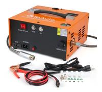 TOAUTO A2X Upgraded Air Compressor, One Button Start, Auto-Stop, Portable 4500Psi/30Mpa, Oil/Water-Free, HPA Compressor for Paintball/Air Rifle/Scuba Tank,Powered by Home 110VAC or Car 12VDC