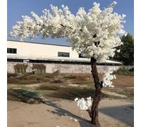 ToayNia Artificial Cherry Blossom Trees,White Simulation Cherry Tree Arch Extended Type,Faux White Cherry Blossom Tree,Silk Flower,For Garden/Party/Wedding Decor 2 * 1.5m