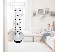 ToayNia Hydroponic Tower Hydroponics Growing Tower,Hydroponics Growing Kit Tower, Vertical Garden Planter Indoor Smart Garden Kit,For Fruits And Vegetables Black-5layers+climbingframe