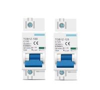 TOB1Z-125 1P DC Mini Circuit Breaker 250V 80A 100A 125A, 10kA Thermal Magnetic Trip, 35mm DIN Rail MCB For Solar PV Battery Overload Short Protection(80A)
