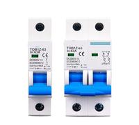 TOB1Z-63 1P 2P DC MCB 6KA 500V Mini Circuit Breaker 3A 6A 10A 16A 20A 25A 32A 40A 50A 63A 1Pcs(2P,50A)