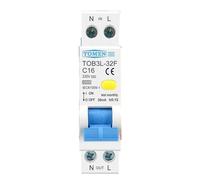 TOB3L-32F 1P+N RCBO 230V AC 50/60Hz, 6kA Residual Current Circuit Breaker with Overload & Short Protection, 18mm DIN Rail RCD/MCB Combo, 6A-32A(6A)