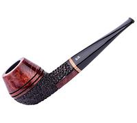 Tobacco Pipe, Classic Bulldog Shape, Handcrafted From Italian Briar Root, Ebonite Mouthpiece, Fits 9mm Filter (Rust)