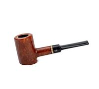 Tobacco Pipe, Poker Series Self-Standing Briar Pipe, Handcrafted Italian Briar Root, Fits 9mm Filter, Ebonite Mouthpiece (Gold)