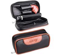 Tobacco Pipe Pouch, Free Boy Smoking Pipe Bag, Leather Case for 2 Pipes, Filter and Cleaner Tool