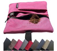 Tobacco Pouch with Zipcure Aroma Closure for longer fresh Tobacco Pouch for all Papers Extra Lighter Compartment Nylon Quality, pink