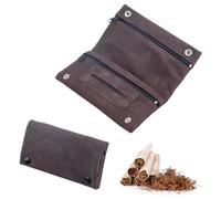 Tobacco Pouches 50g, Genuine Soft Leather Premium Quality Tobacco Pouch, Premium Leather Tobacco Pouch, Handmade Cigarette Case Bag, Waterproof Portable Tobacco Bag (Brown)