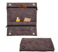 Tobacco Pouches,Baccy Pouch with Classic Storage Design Leather Pouch,Waterproof Portable Tobacco Bag Cigarette Pouch with Portable Double-Zippered, Rolling Tobacco for Father's Day Gift