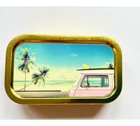 Tobacco TINS 1 OZ Rubber Seal Novelty PINK CAMPERVAN TIN Tobacco TIN BACCY TINS STORAGE TIN