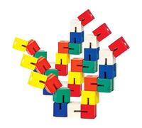 Tobar 08526 Plastic Twist and Lock Blocks, Various, Multiple Colours (Pack of 3)