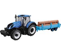 Tobar 1:32 NEW HOLLAND T7HD TRACTOR WITH LOG TRAILER, Blue