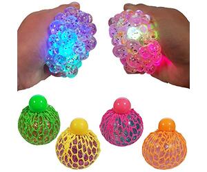 Tobar 30236 SQUISHY MESH GLITTER BALL 1 pc, blue, pink and green, Ottavino