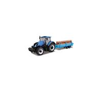 Tobar B18-44068 New Holland 1:32 T7HD Tractor with Log Trailer, Blue