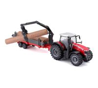 Tobar Massey Fergusson 8740S Tractor With Log Loader And Trailer 10cm