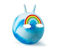 RAINBOW SPACE HOPPER 60CM - INFLATABLE BOUNCY HOPPER TOY FOOT PUMP INCLUDED