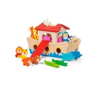 Tobar Wooden Noah's Ark Playset with 17 Painted Figures