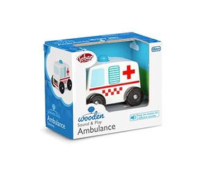 Tobar Wooden Sound and Play Ambulance Vehicle with Electronic Siren Assorted Designs and Colours