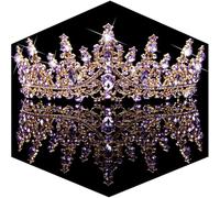 TOBATOBA Purple Crown for Women Crystal Queen Crown Princess Tiara, coronas para 15 años corona para pastel, Wedding Tiara for Bride Bridal Hair Accessories Birthday Prom Pageant Party Halloween