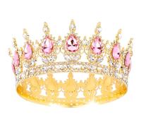TOBATOBA Queen Crown Rhinestone Princess Wedding Birthday Tiara, corona para pastel, Hair Accessories Costume Party Halloween, Metal Rhinestone Crystal