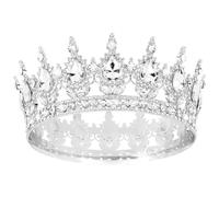 TOBATOBA Queen Crown Rhinestone Princess Wedding Birthday Tiara, corona para pastel, Hair Accessories Costume Party Halloween, 1 Count (Pack of 1), Metal Rhinestone Crystal