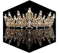 TOBATOBA Tiara Crown Headband for Women Girls, Adjustable, Metal