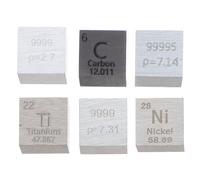 TOBBOMEY 1 Set Materials Science Samples, Real Metal Cube Sample Including Aluminum, Tin, Nickel, Zinc, Titanium, Element Collection for Classroom Demonstration