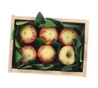 TOBBOMEY 1 Set Miniature Dollhouse Fruit: 1:12 Scale Apple Model & Crate for Dollhouse Scene Decor - Mini Food Toy Props - Tiny Market Basket Accessories