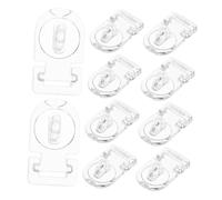 TOBBOMEY 10 Sets Clear Acrylic Flat Hinge Hasp Locks with Buckle for Storage Box Cabinet Drawer Accessories Secure Closure Storage Box Lock for Jewelry Mobile Phones Crafts Multipurpose