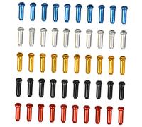 TOBBOMEY 100pcs Aluminum Alloy Bike Brake Cable End Caps Wire Tails Protective Ferrules for Brake and Shift Cables Anti-Split Bike Wire End Caps Replacement Kit
