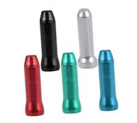 TOBBOMEY 100pcs Bike Brake Cable Caps End Tips Aluminum Wire Protector in Wine Red Black Silver Blue Green Anti-fray Covers for Brake and Gear Cables Road and Mountain Bikes