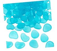 TOBBOMEY 100pcs Glowing Aquarium Stones Lake Blue Fish Tank Decor Pebbles for Garden Path Pool Landscaping Absorb Light and Shine Bright at Night Easy Care Vibrant Ornamental Rocks