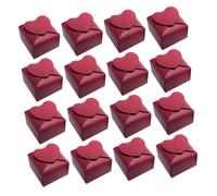 TOBBOMEY 100pcs Heart Shaped Candy Boxes Vintage Wedding Favor Containers for Cookies Macarons Small Treats Packaging Red Paper Party Gift Wrapping Craft Supplies